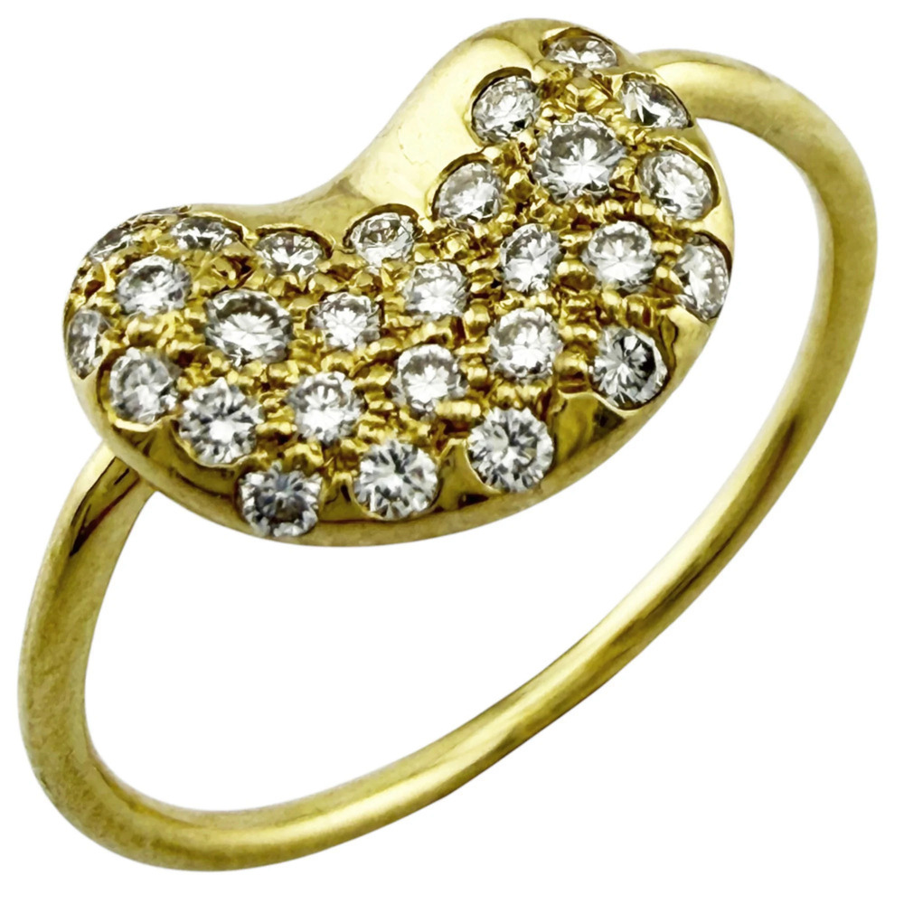 TIFFANY Authentic 18k Gold Diamond Bean Ring